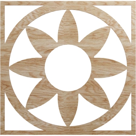 Ekena Millwork Blume Wood Fretwork Pierced Ceiling Medallion, Red Oak, 34"OD x 11 3/4"ID x 3/8"T CMWP34X34X0375BLRO